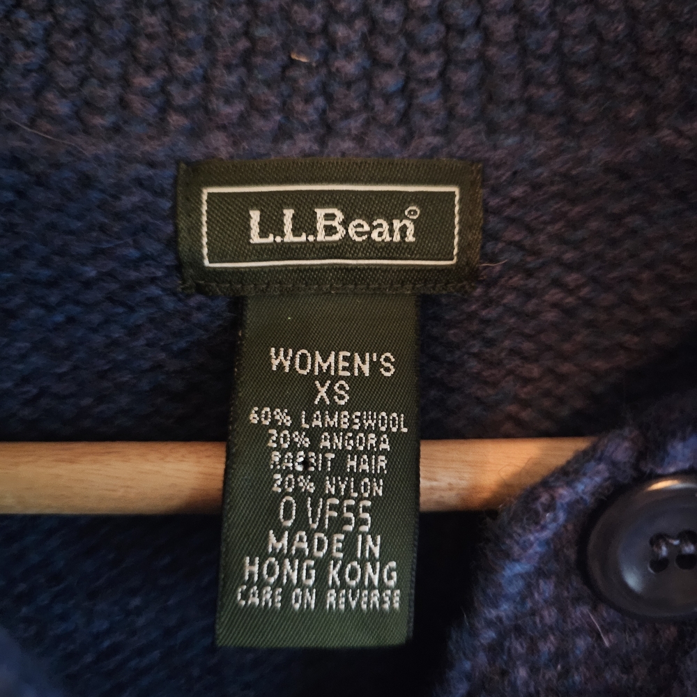 L.L. Bean Blue Wool Blend Button-Up Sweater - Picture 5 of 8
